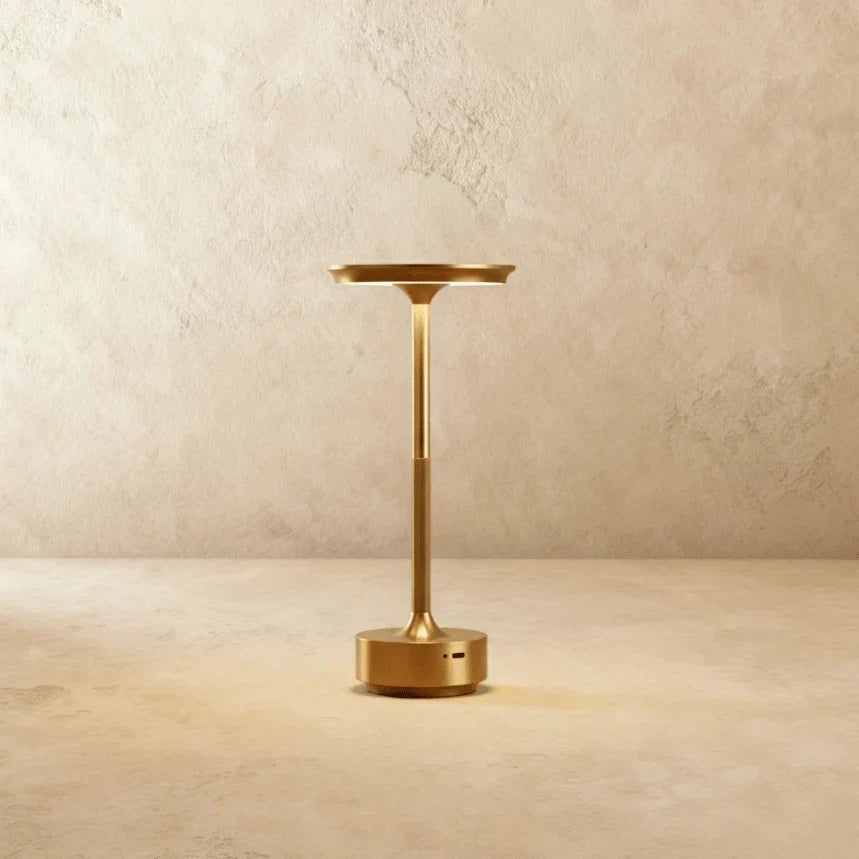 Moderne Metall-Tischlampe mit LED-Licht und Acrylschirm – USB-wiederaufladbar